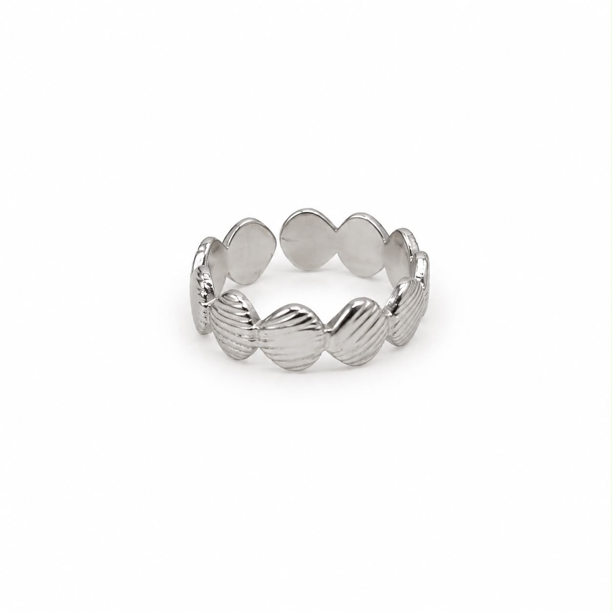 Anillo Dama plateado Diseño de conchitas💕