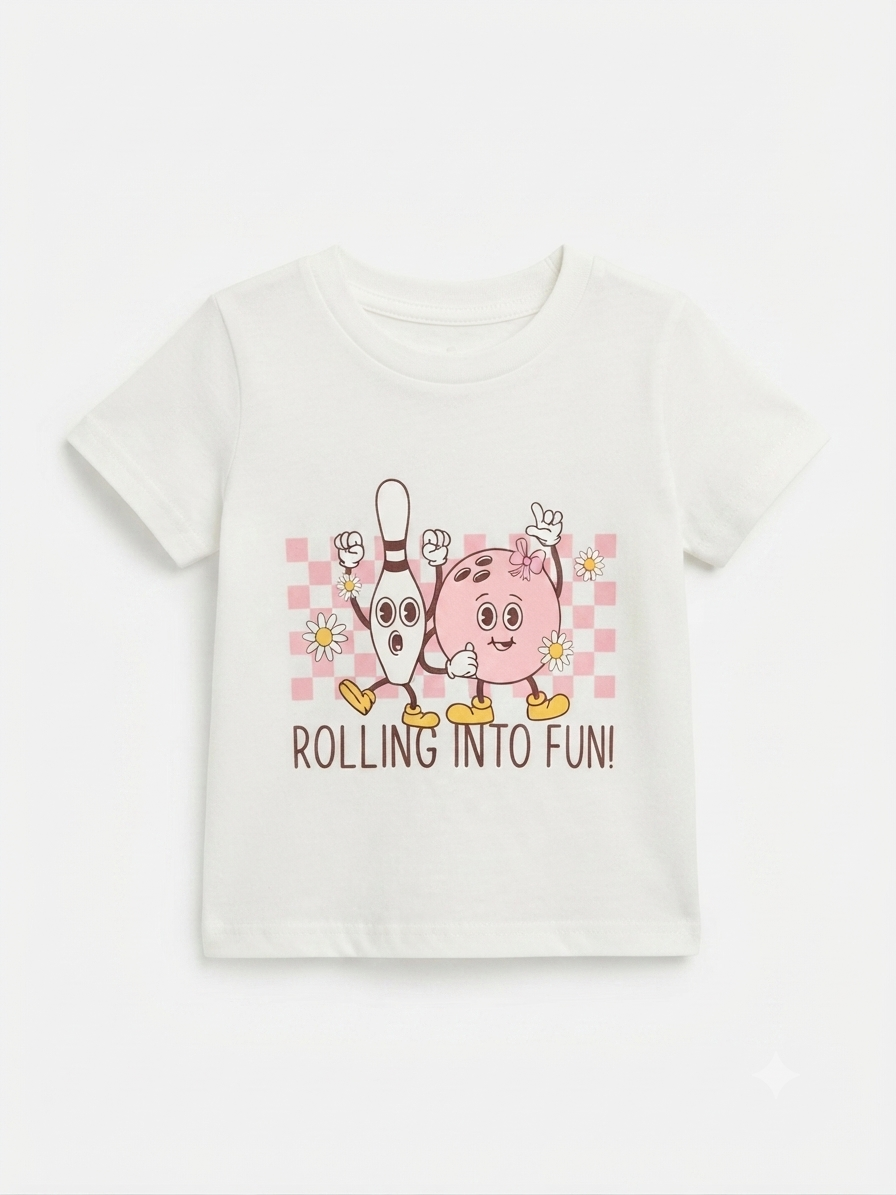 Blusa niña estampada de manga corta llena de diversión
