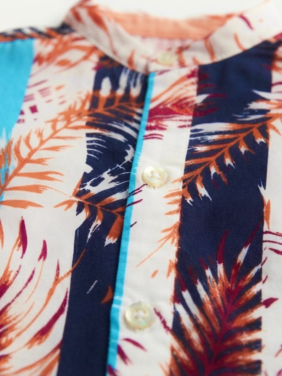 Camisa niño manga corta tropical