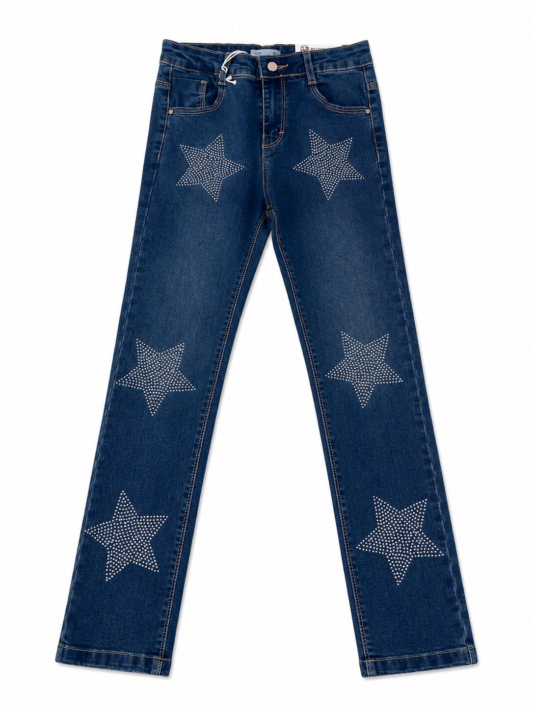 Pantalón niña mezclilla con estrellas de pedrería