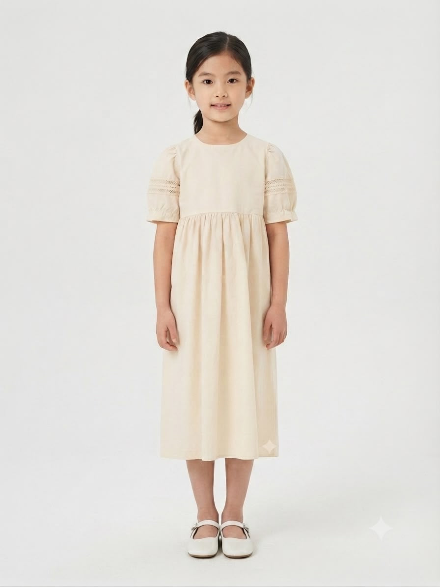 Vestido niña manga abullonada