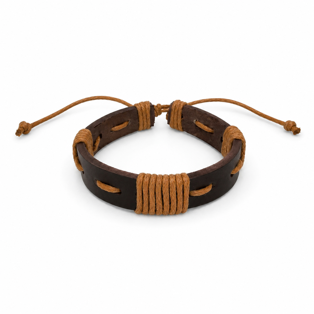 Pulsera caballero ajustable en tonos café y camel 🤎