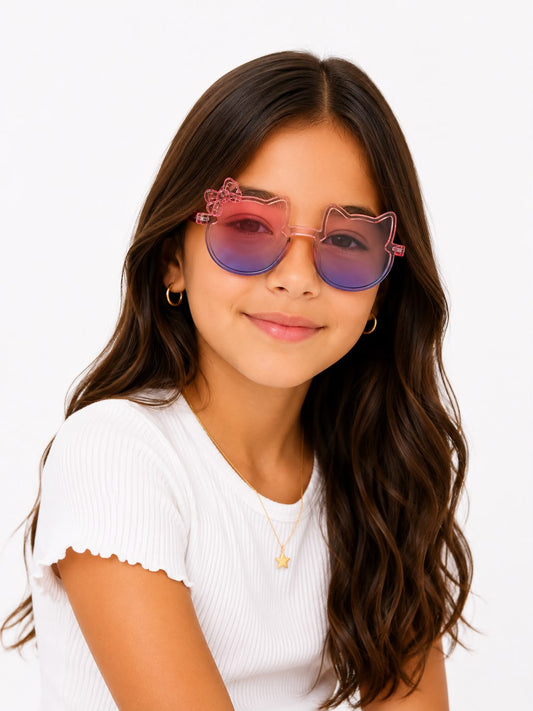 Lentes Infantiles Rosa – Diseño con flor y micas degradadas 🌸🩷🕶️