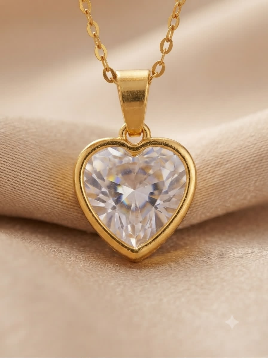 Collar accesorio dama – Dije corazón cristal