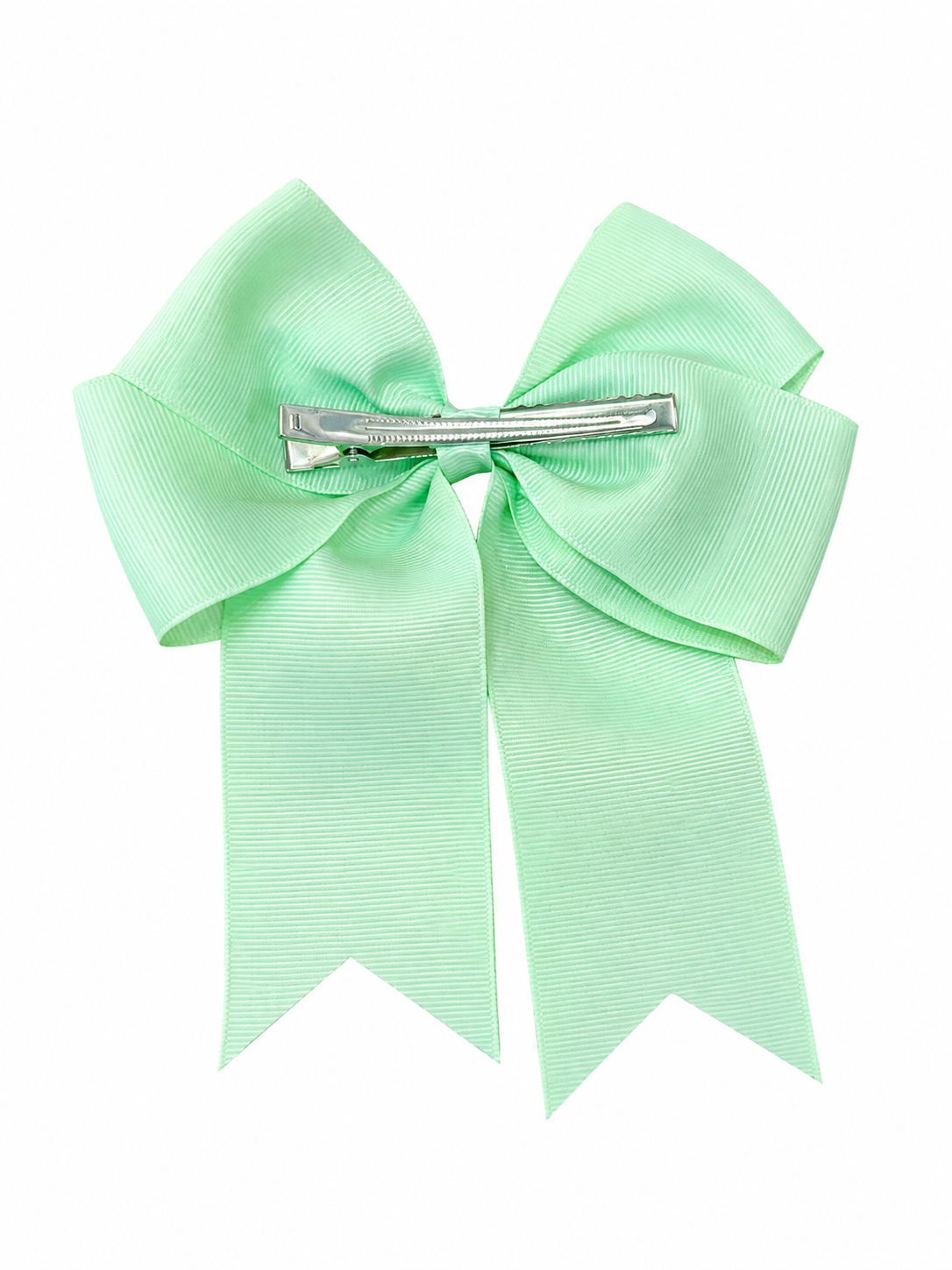 Moño para niña grande verde menta con tiras largas 🎀