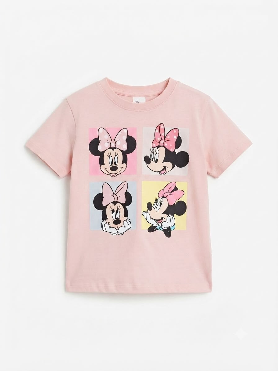 Blusa niña rosa con estampado de ratoncita