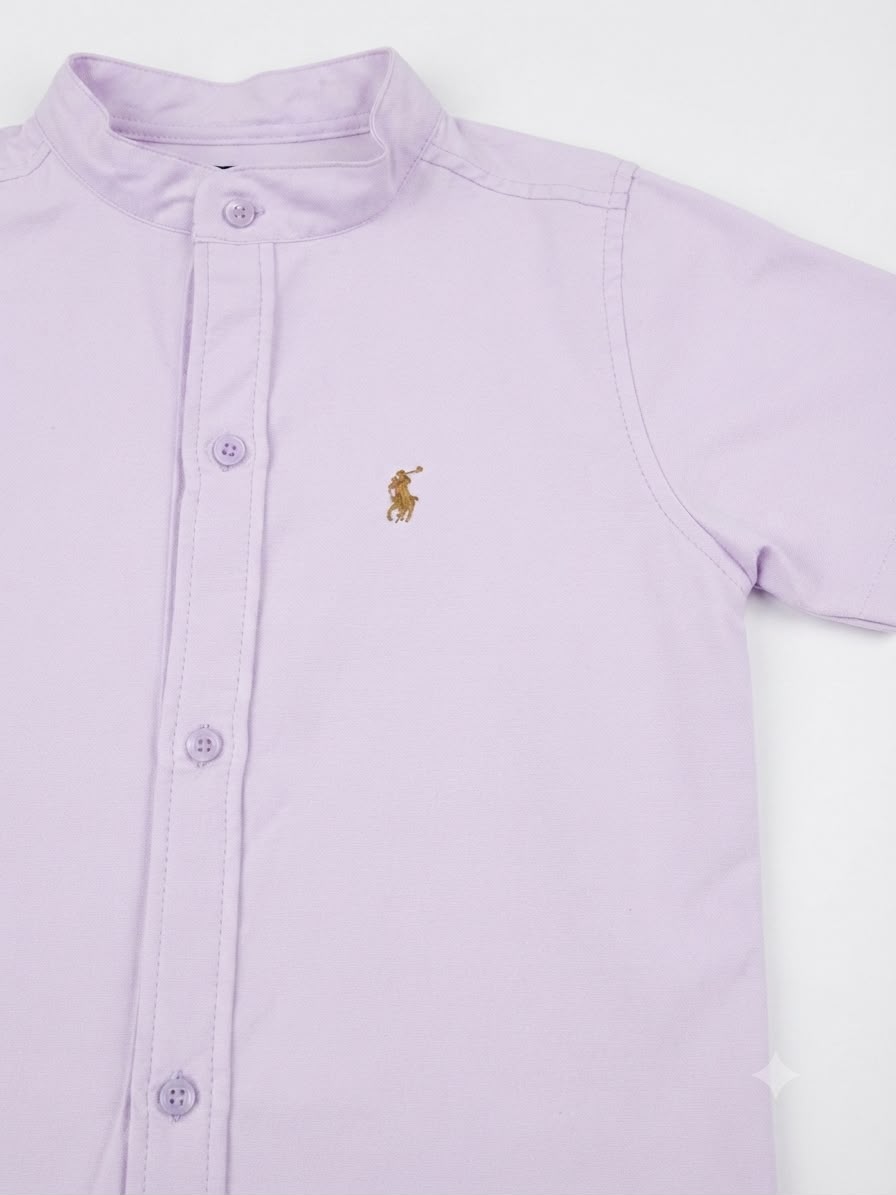 Camisa niño manga larga con cuello mao