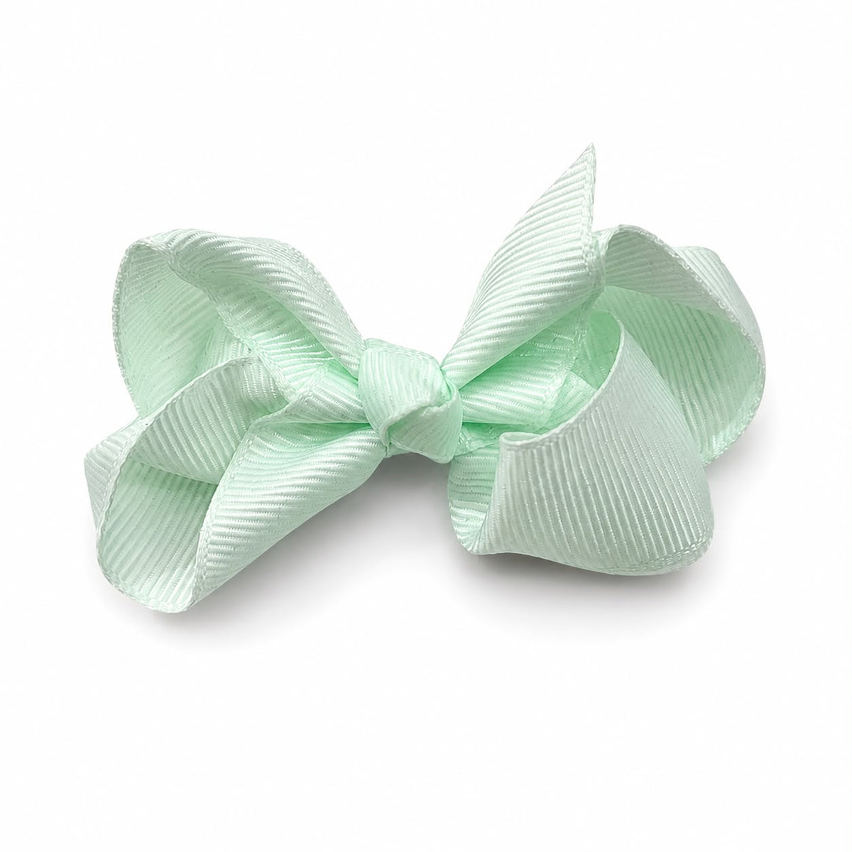 Moño chico niña verde menta con diseño de lazadas 🎀🌿