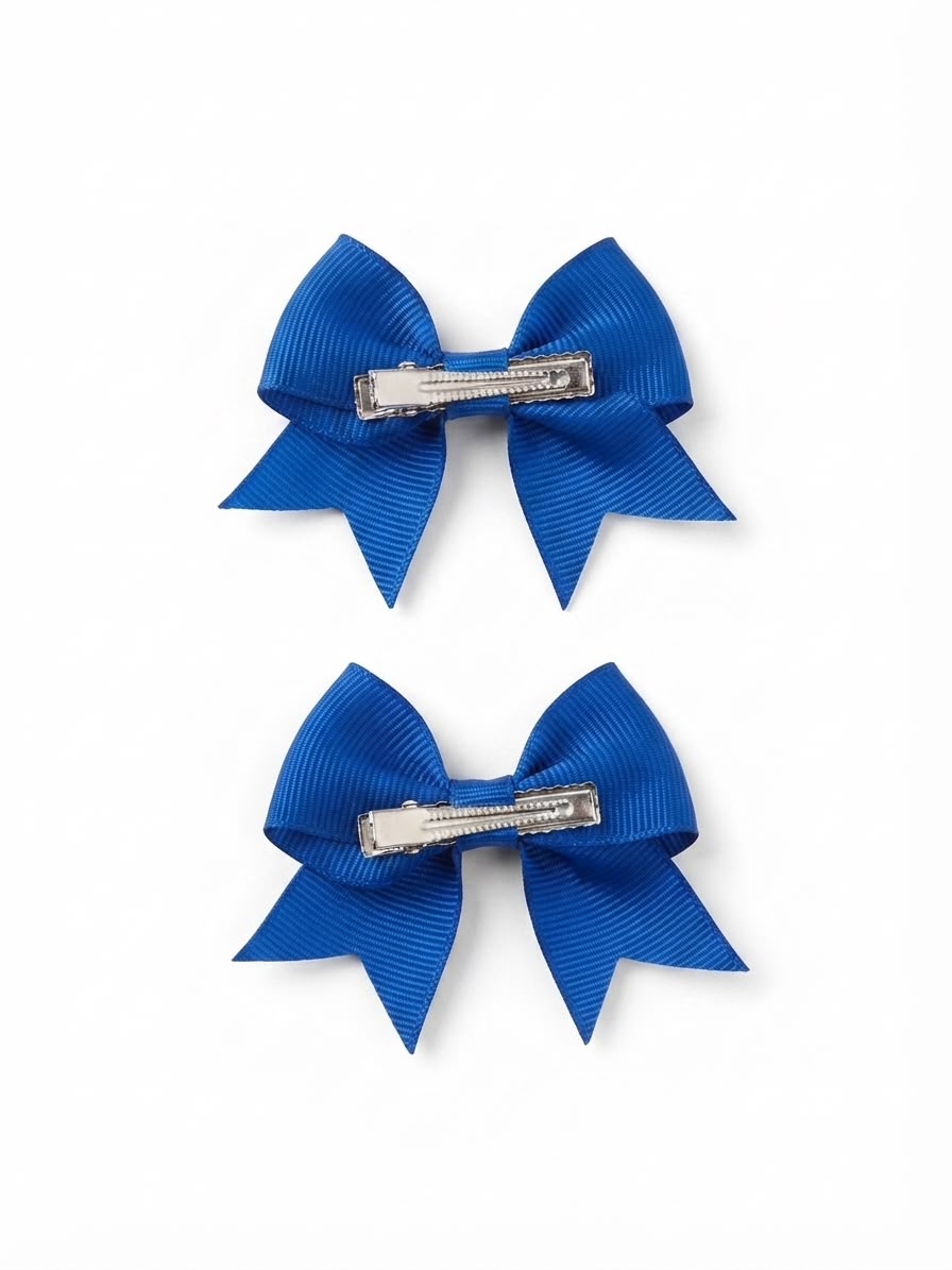 Moño Par Niña Azul Rey