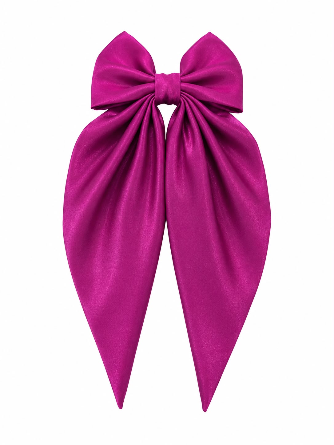 🎀 Moño niña bugambilia satinado con tiras largas elegantes