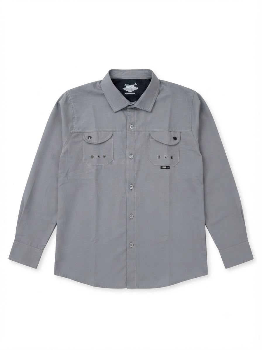 Camisa niño de manga larga en color gris
