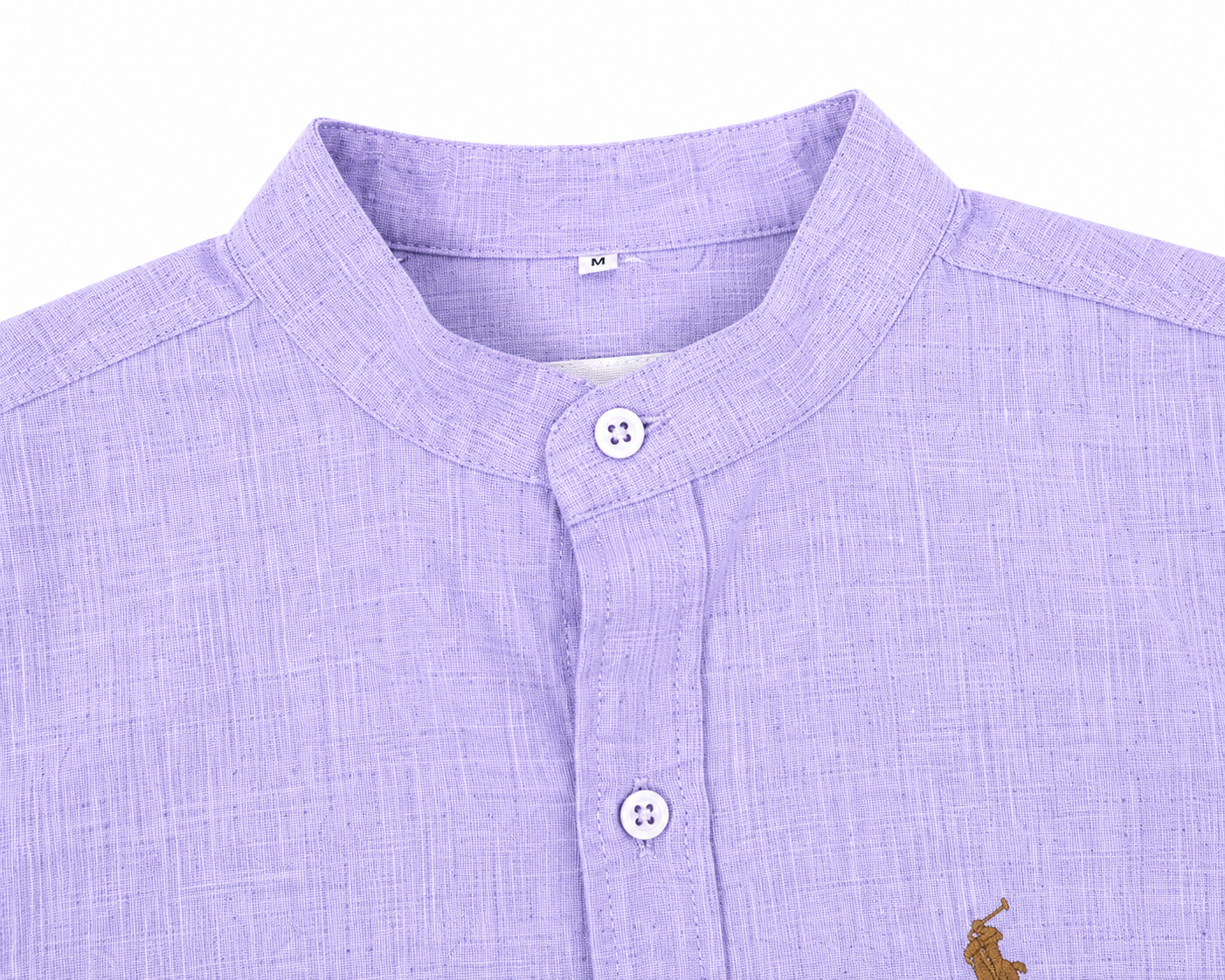 Camisa niño cuello redondo color lila manga larga