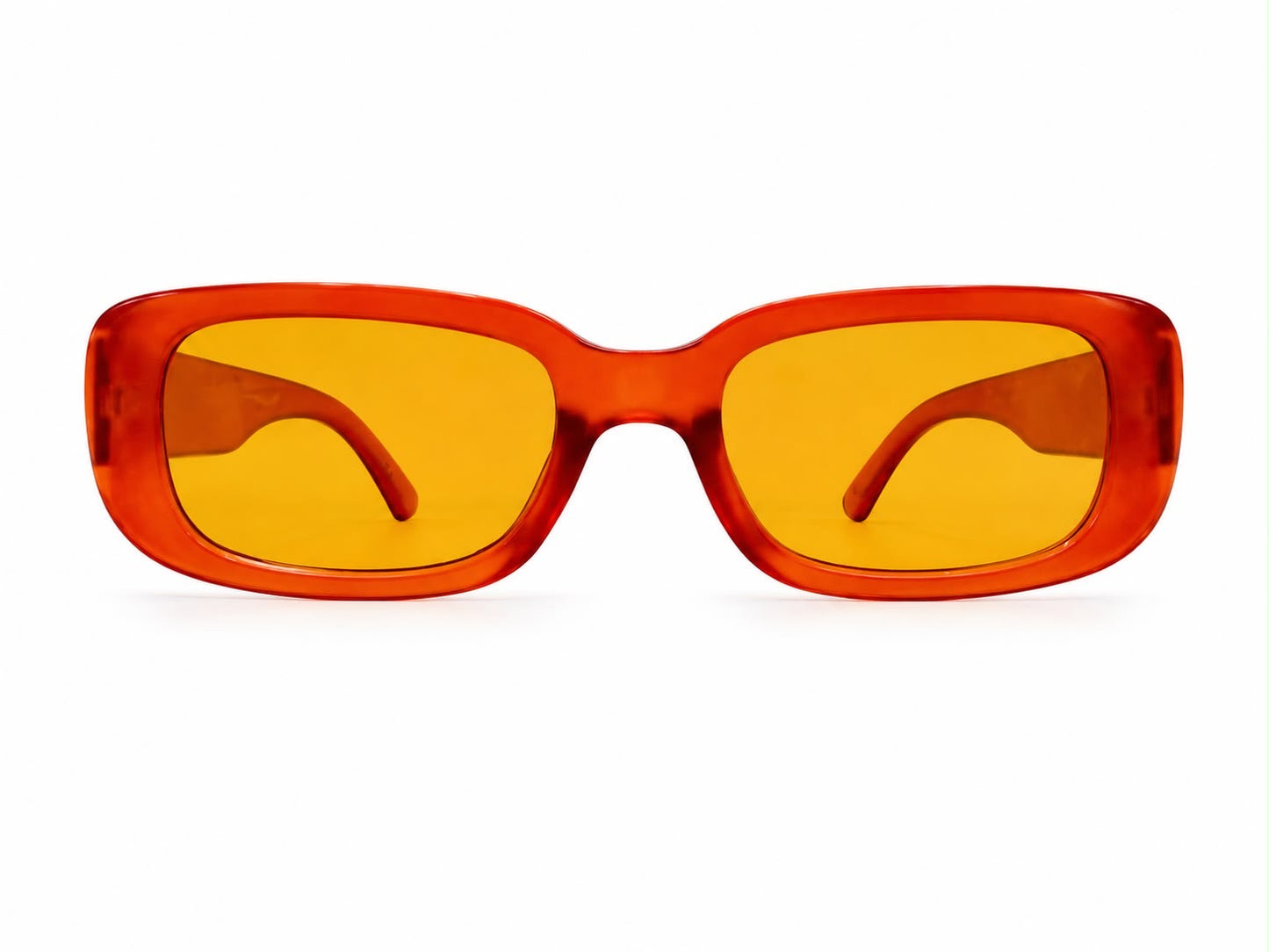 Lentes Dama rectangulares naranja traslúcido