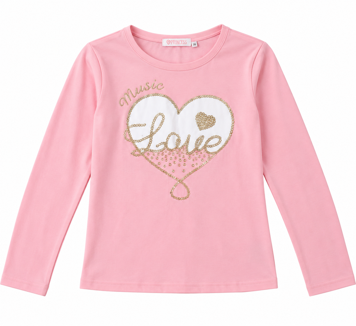 🩷 Set niña 3 piezas Love con detalles dorados