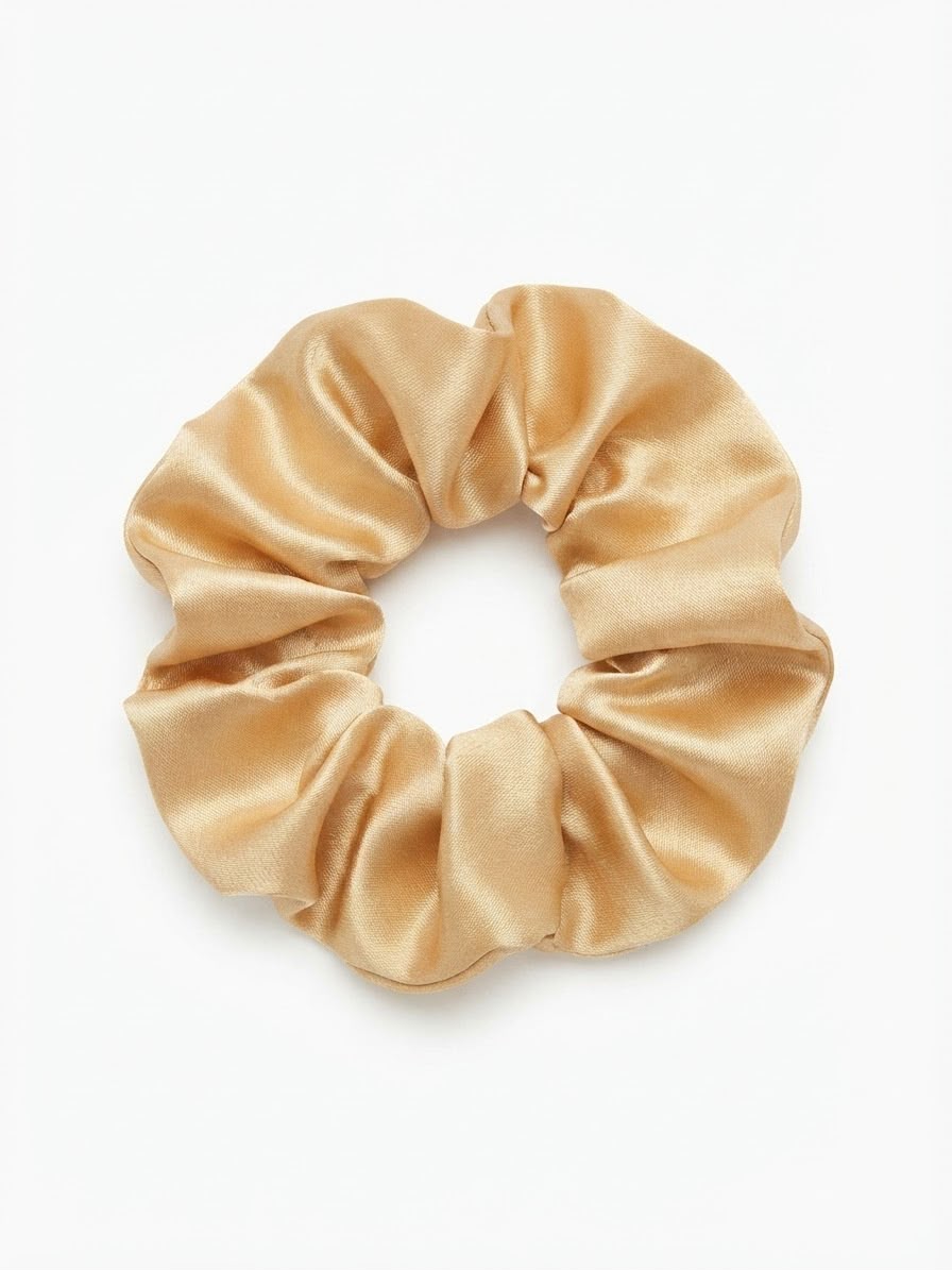 Liga cabello accesorio satinada dorada