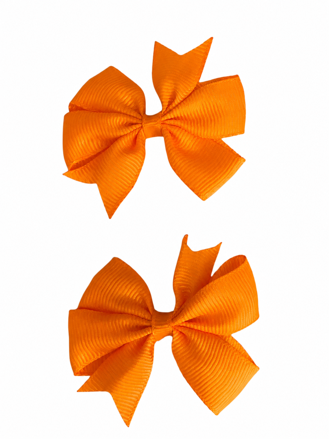 Moño par niña naranja clásico