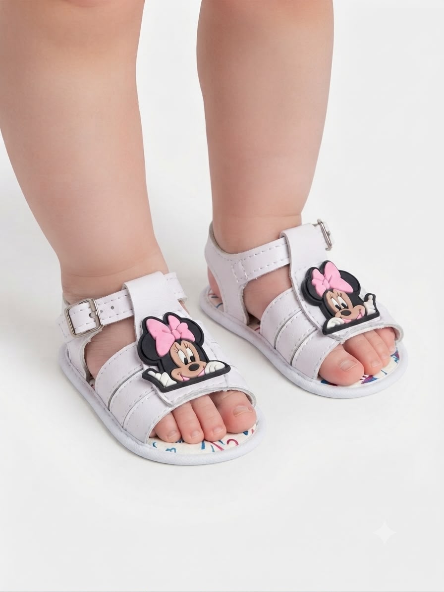 Huaraches niña OFERTA con moño rosa inspirado en ratoncita