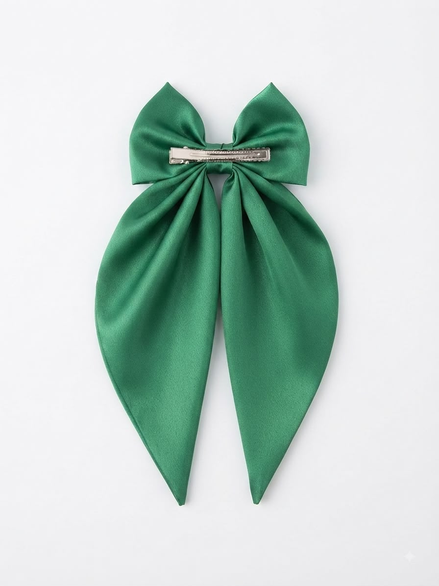 🎀 Moño niña verde esmeralda