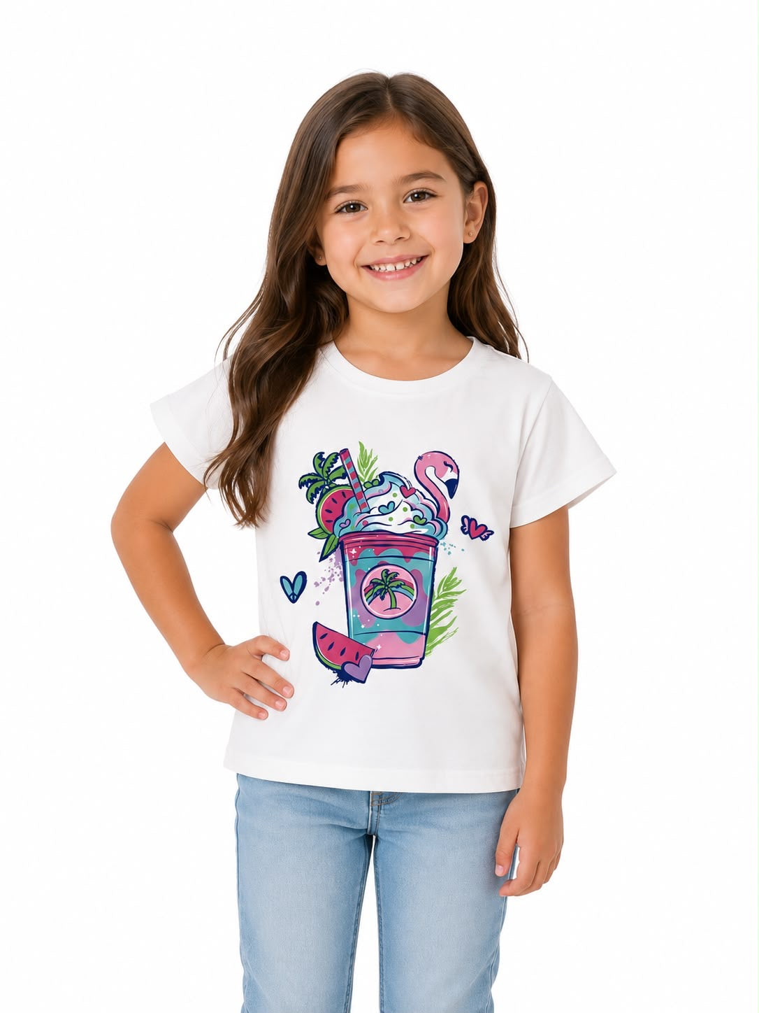 Blusa niña estampado tropical