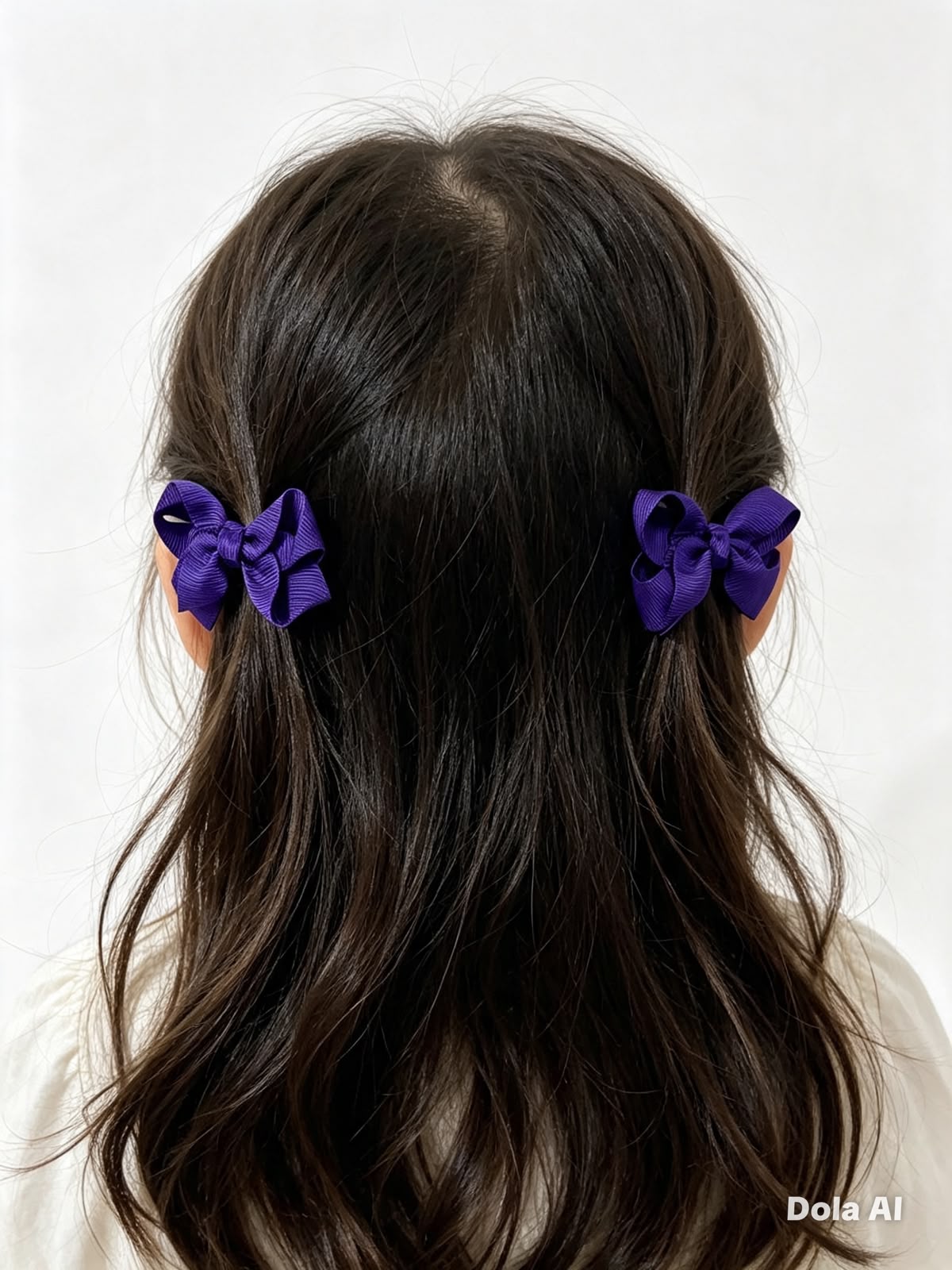 Moño par niña color morado