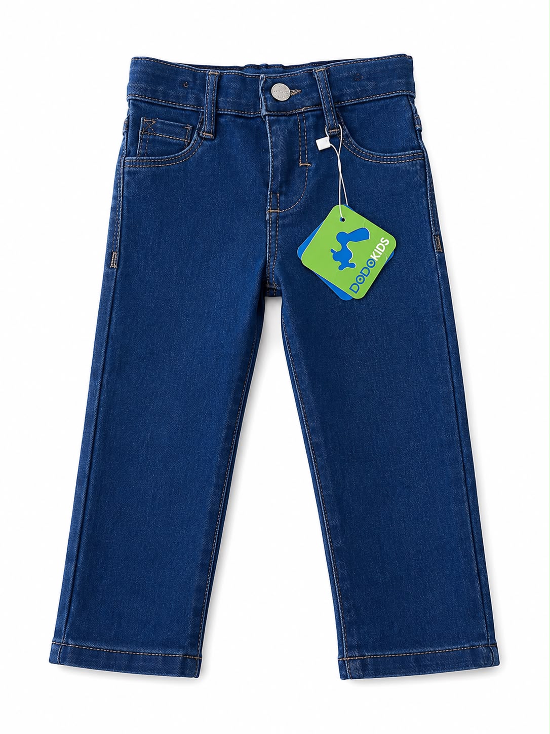 Pantalón niño mezclilla azul oscuro de corte recto