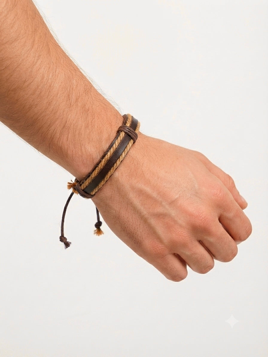 Pulsera caballero ajustable estilo casual 🤎