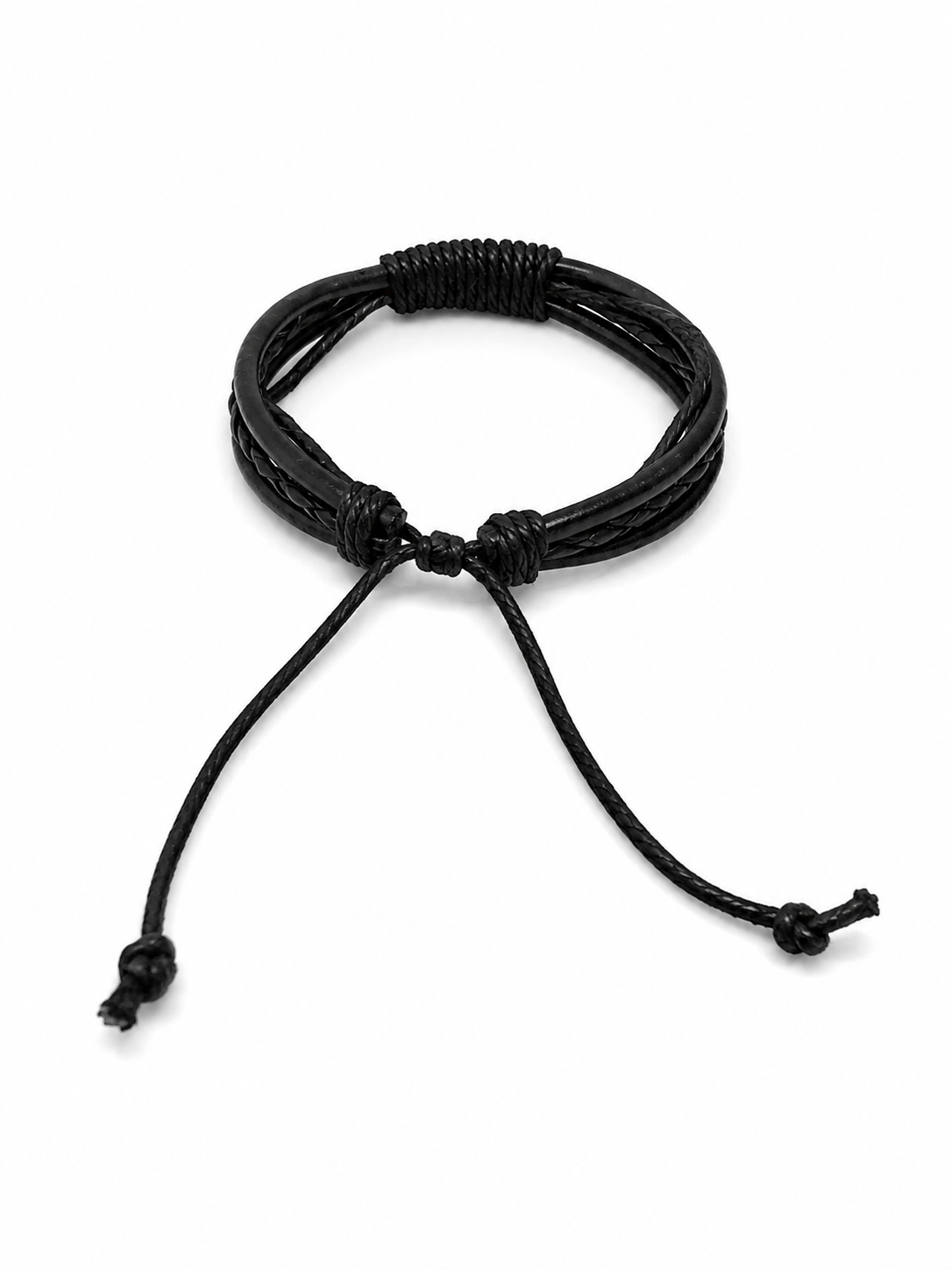 Pulsera Caballero Negra Trenzada Ajustable 🖤