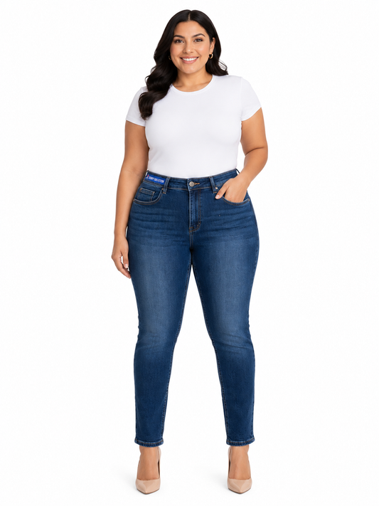 Pantalón dama mezclilla azul medio