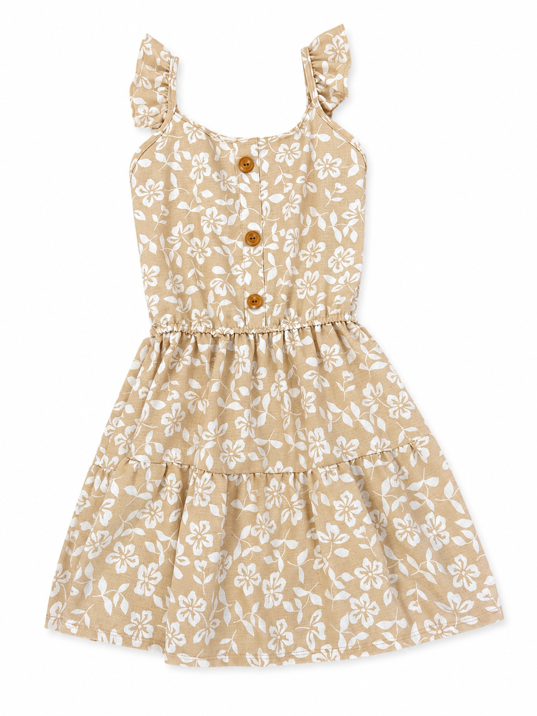 Vestido niña floral beige