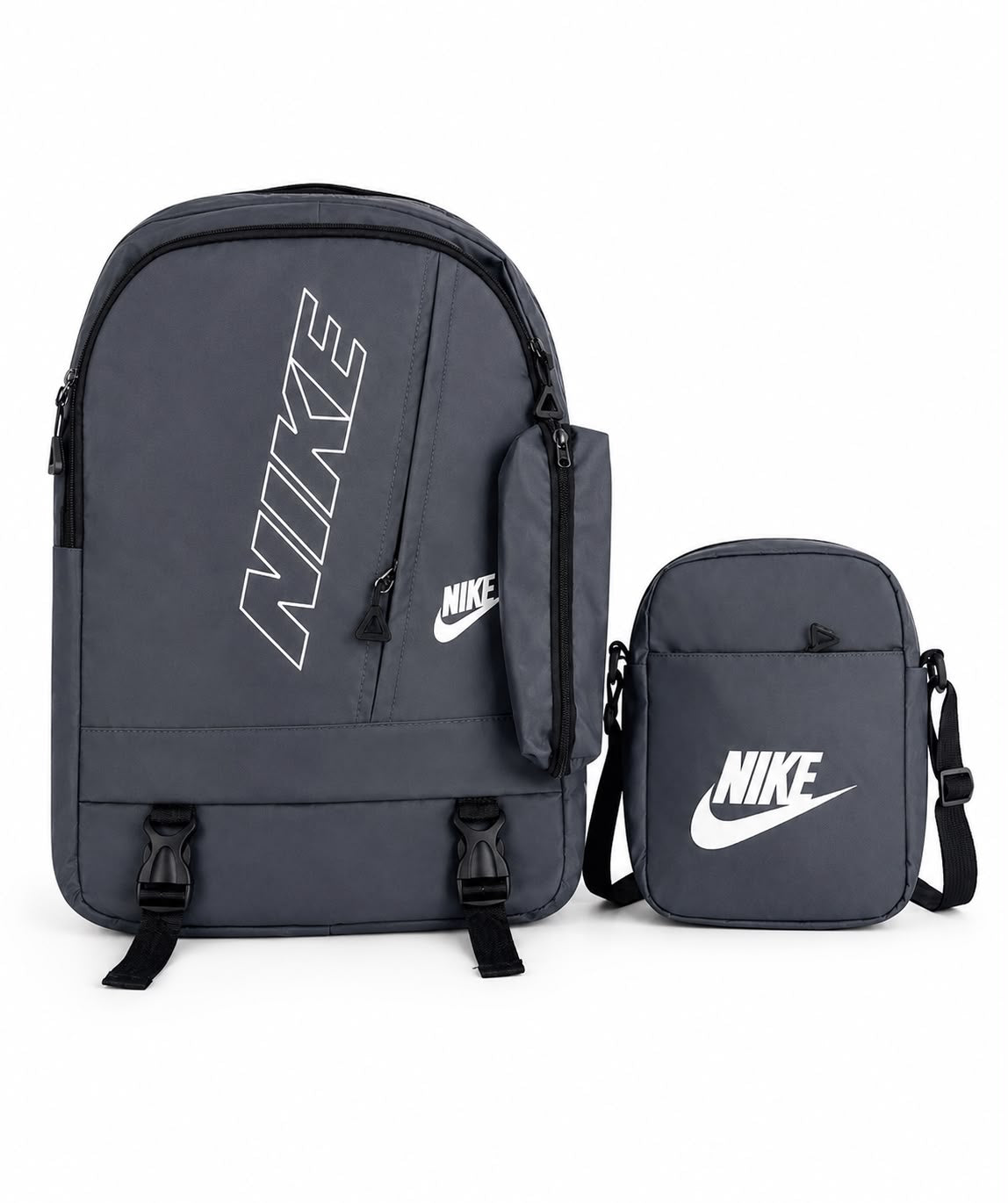 Set Mochila 3 piezas gris deportiva