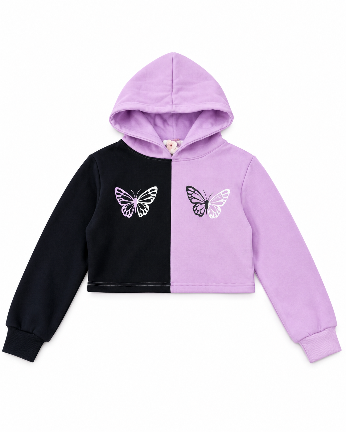 Set niña deportivo bicolor con estampado de mariposas 🦋💜�