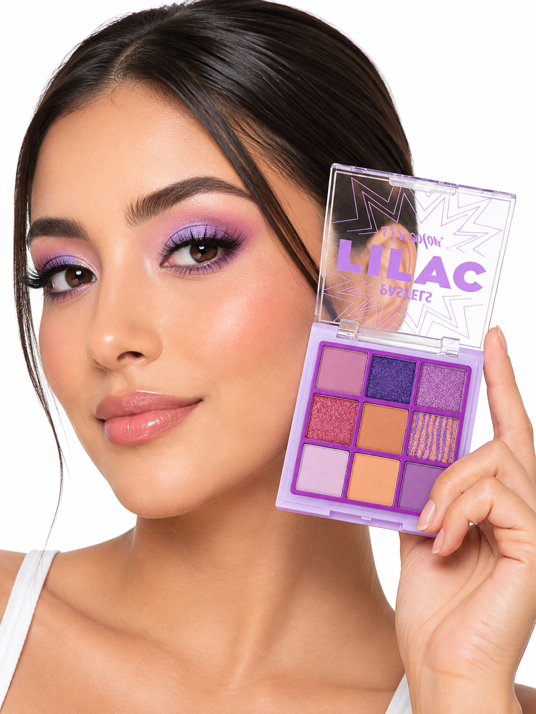 Paleta de sombras 9 tonos lilas y cálidos