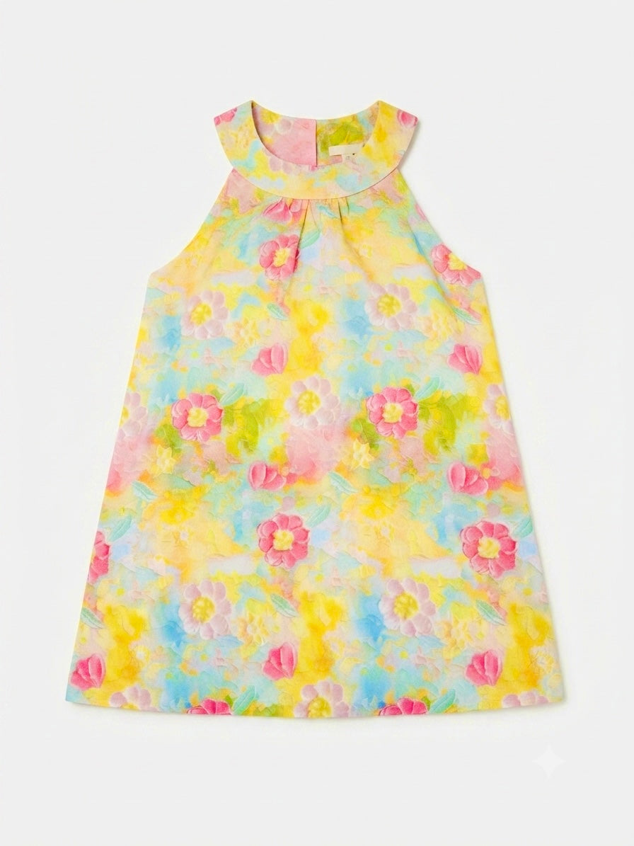 Vestido niña estampado floral pastel
