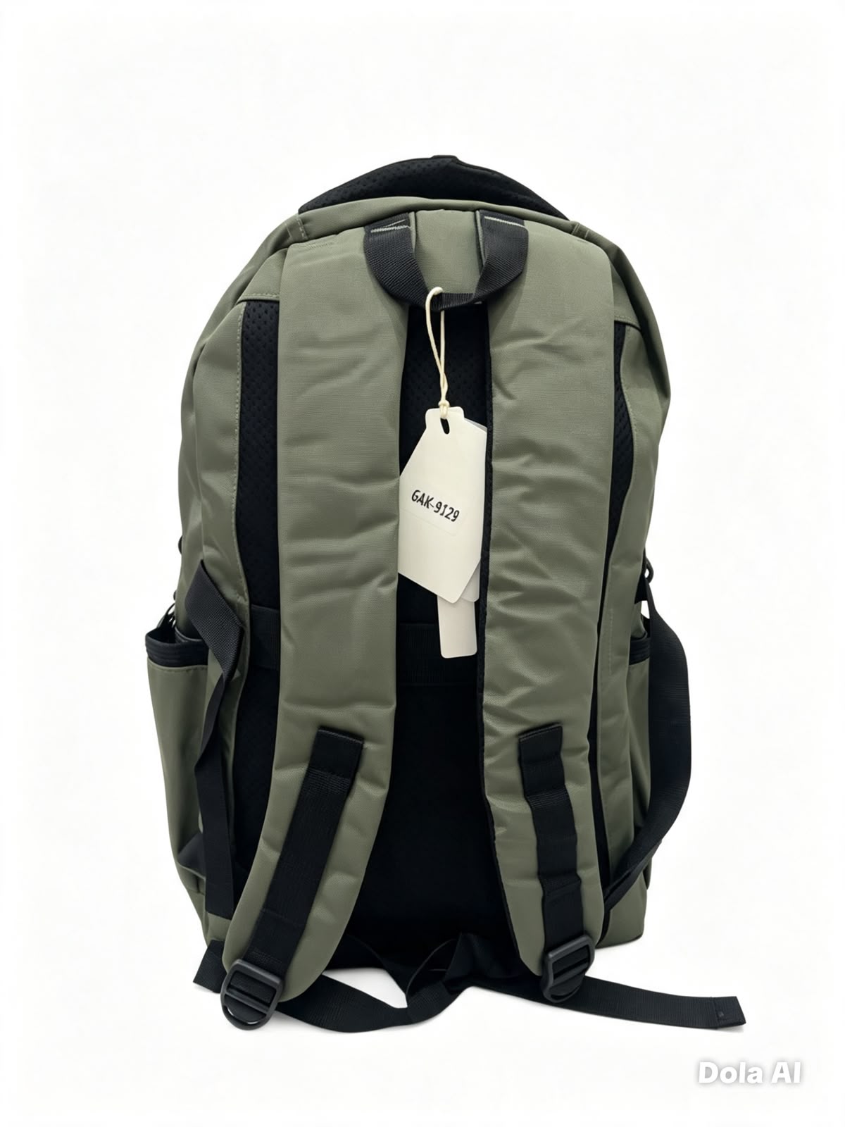 Mochila juvenil verde militar con diseño urbano