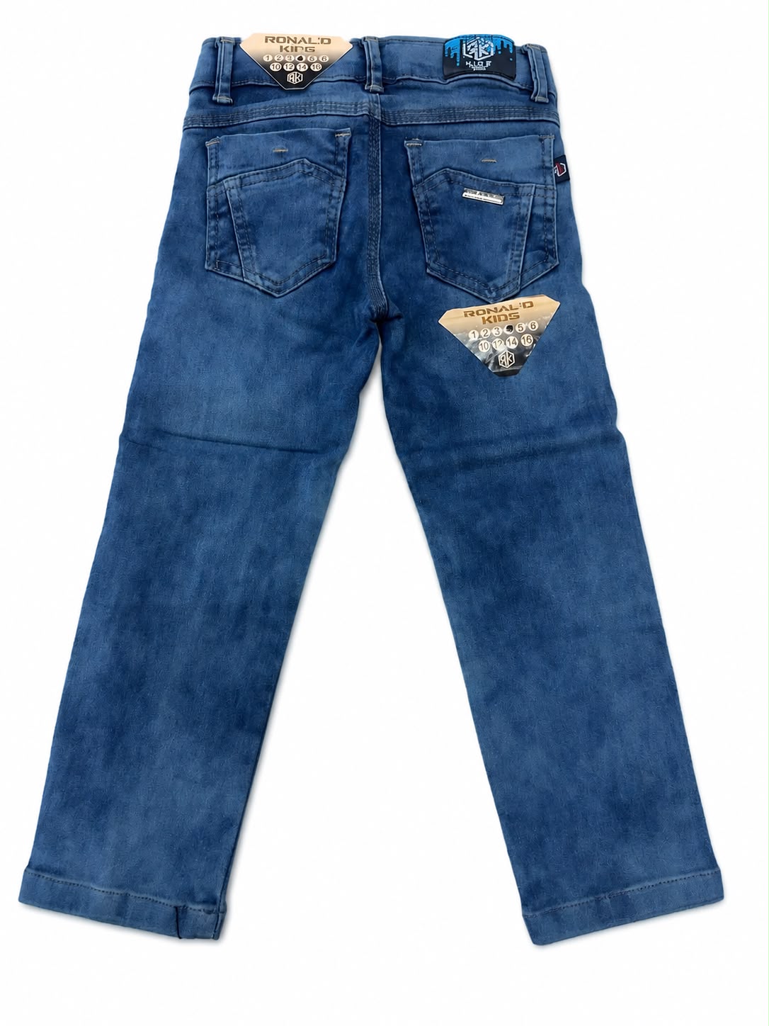 Pantalón niño mezclilla azul con efecto deslavado