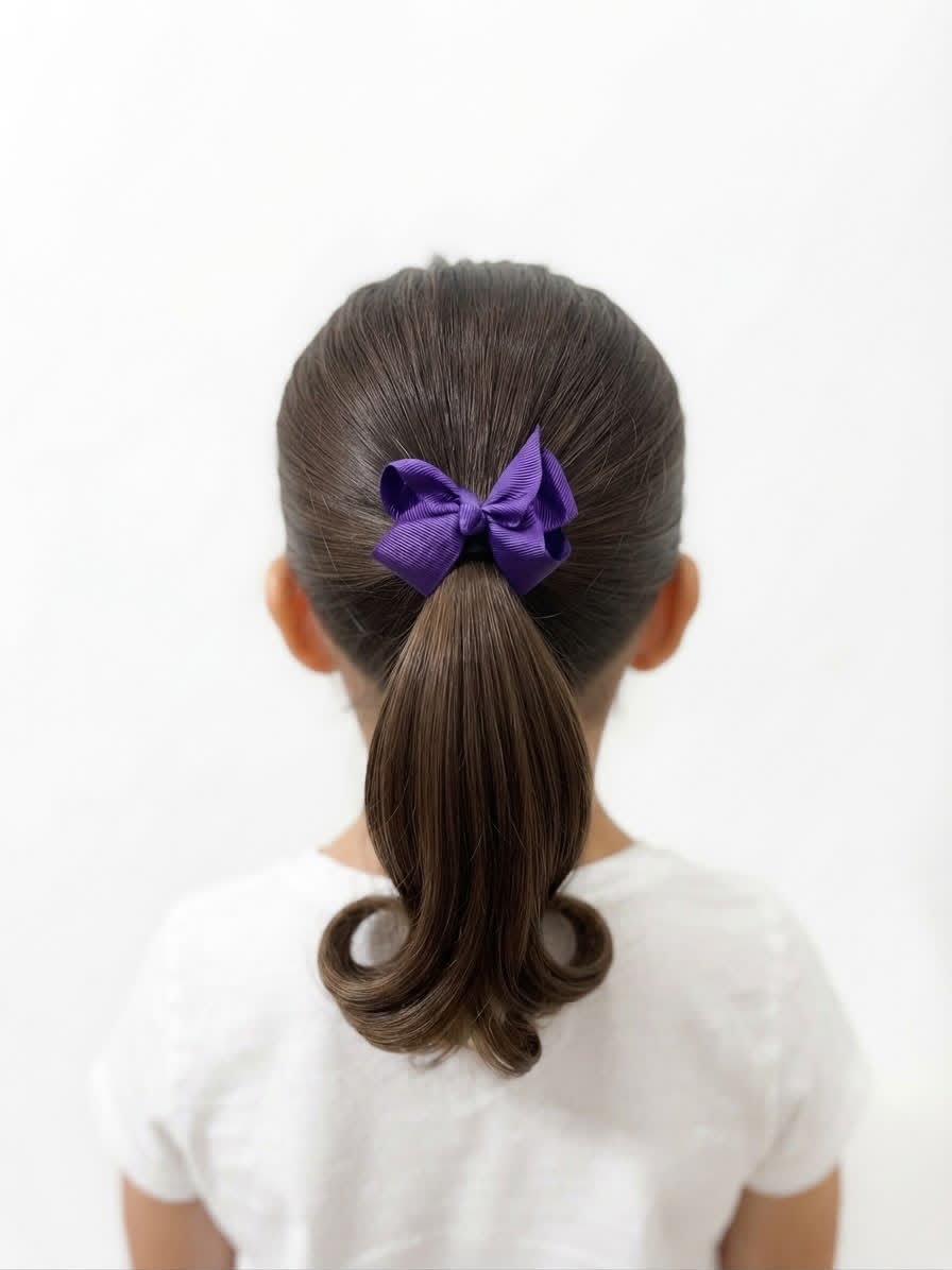 Moño chico niña color morado