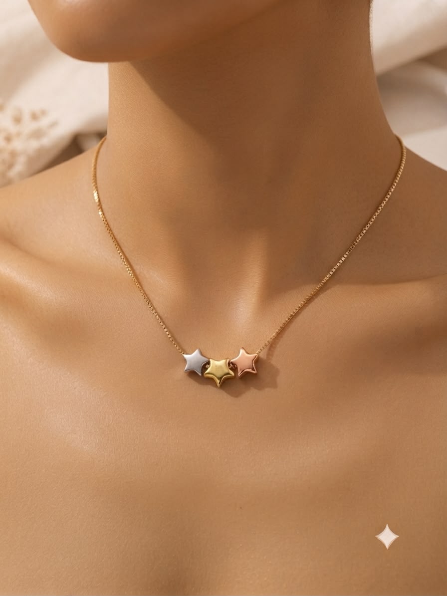 Collar accesorio dama – Triple estrella
