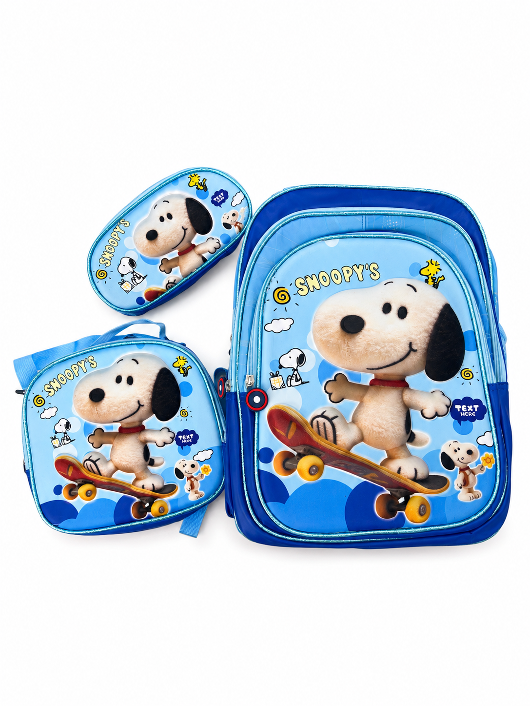 Set mochila infantil escolar Perrito Skater 3 piezas