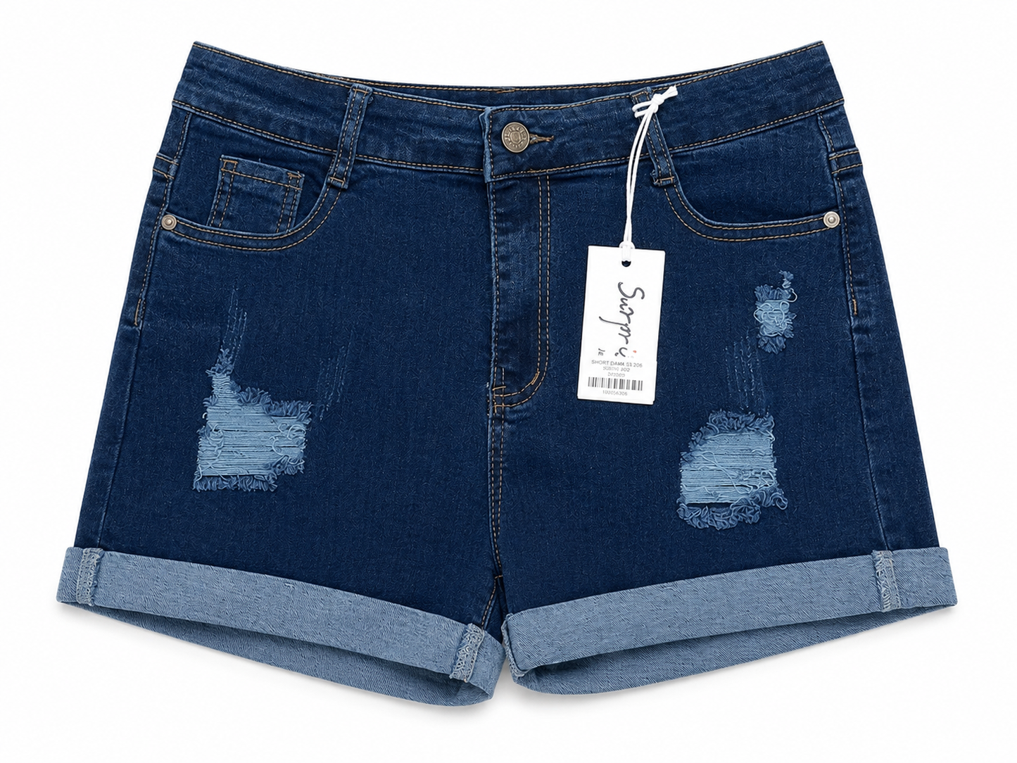 Short dama mezclilla deslavada con roturas