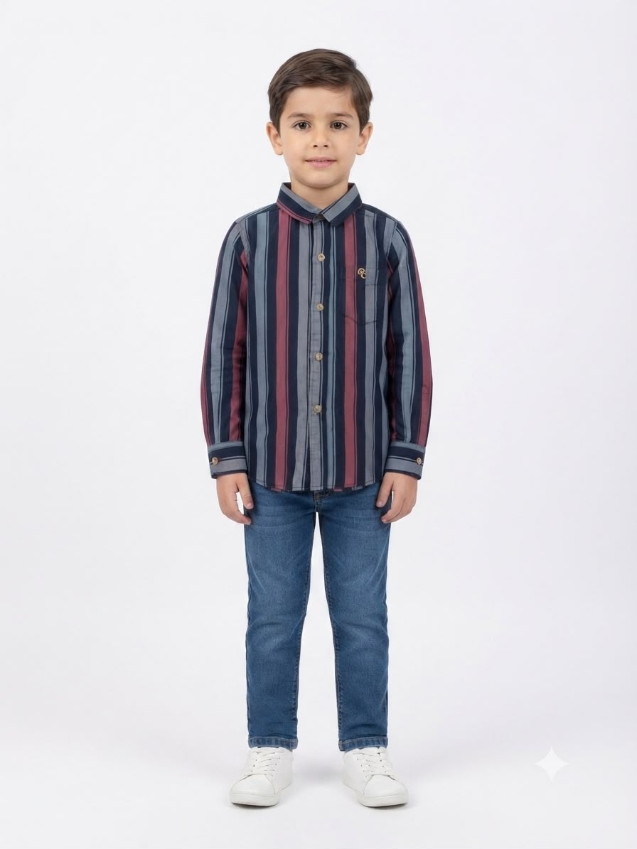 Camisa niño manga larga de rayas