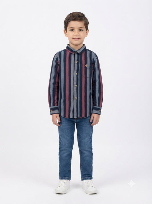 Camisa niño manga larga de rayas