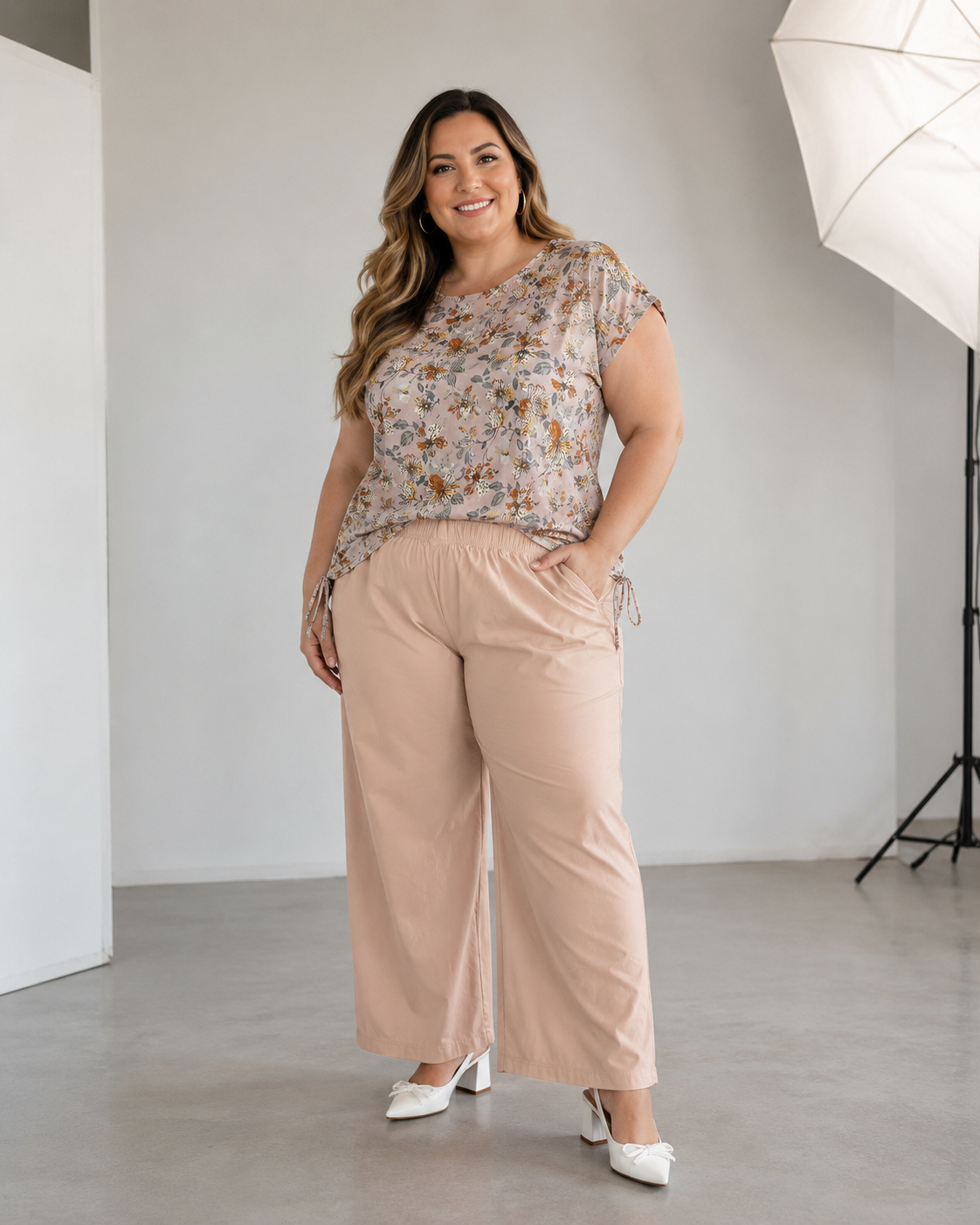 Conjunto dama floral dos piezas
