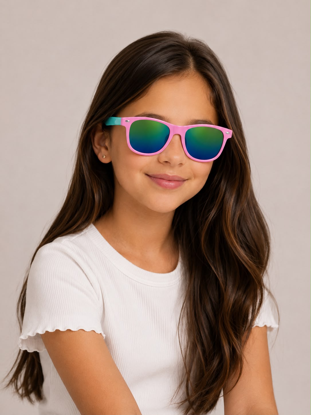 Lentes niña deportivos rosa con turquesa