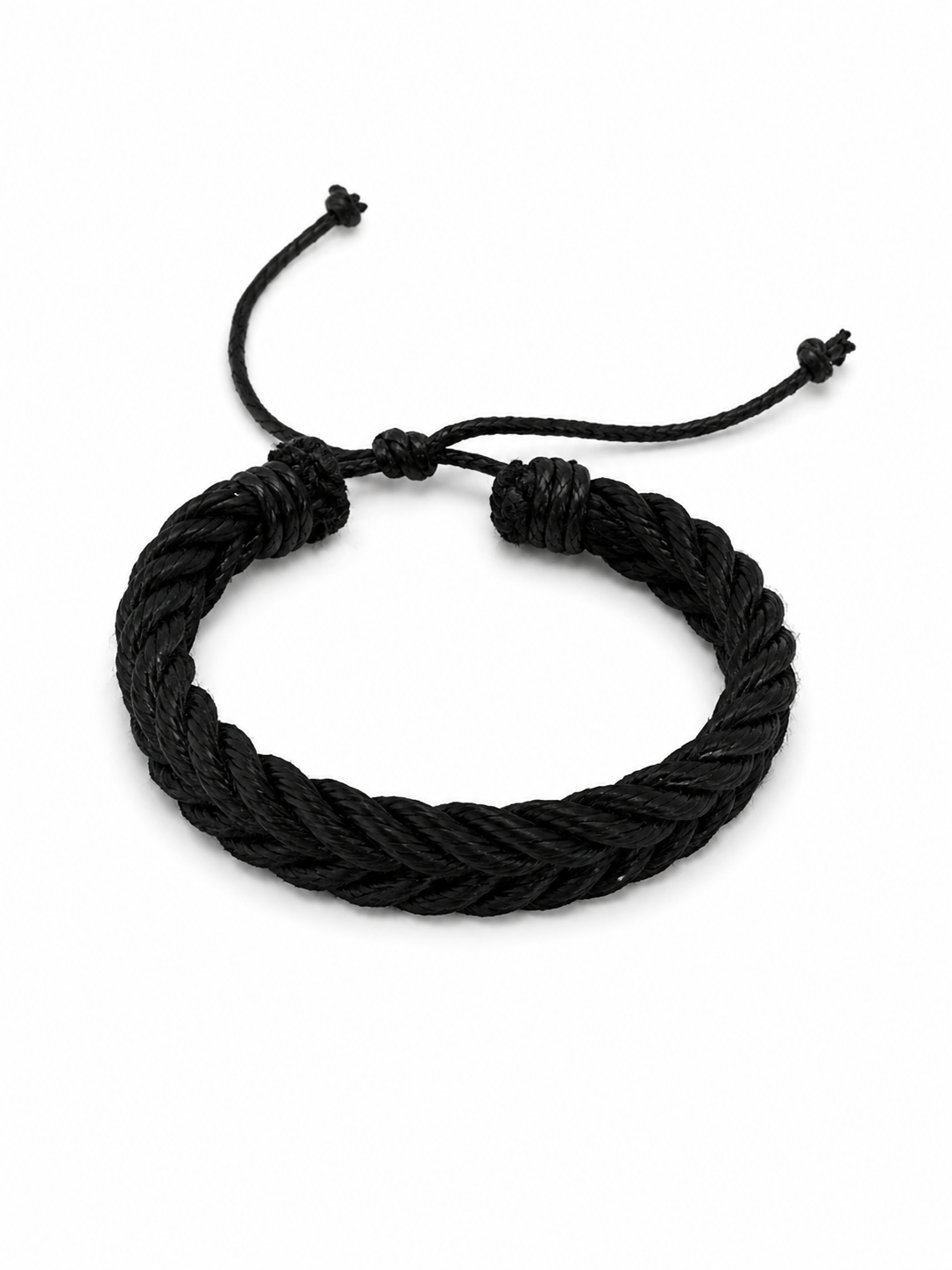 Pulsera Caballero Negra Trenzada 🖤