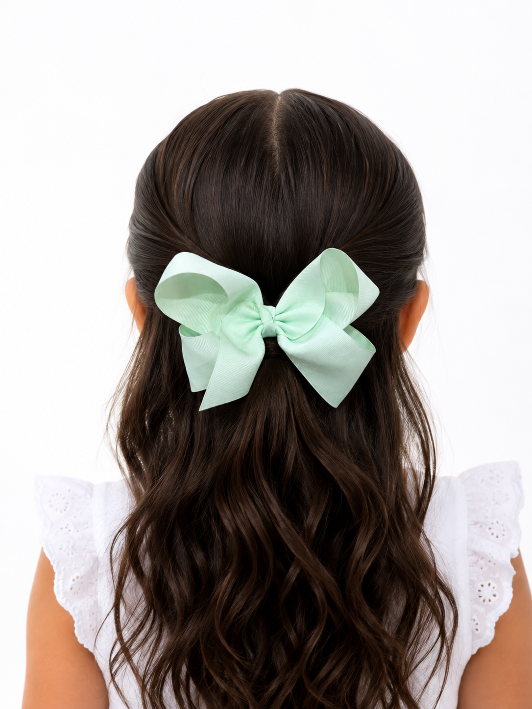 Moño para niña grande en tono verde menta 🎀