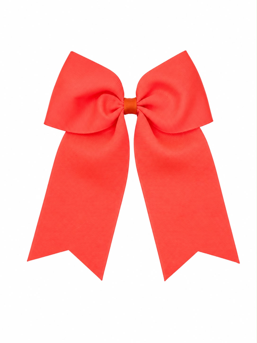 Moño niña coral neón con tirantes largos 🎀🧡