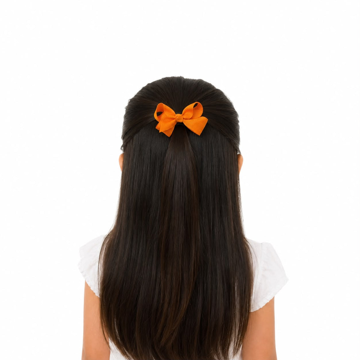 Moño niña naranja clásico