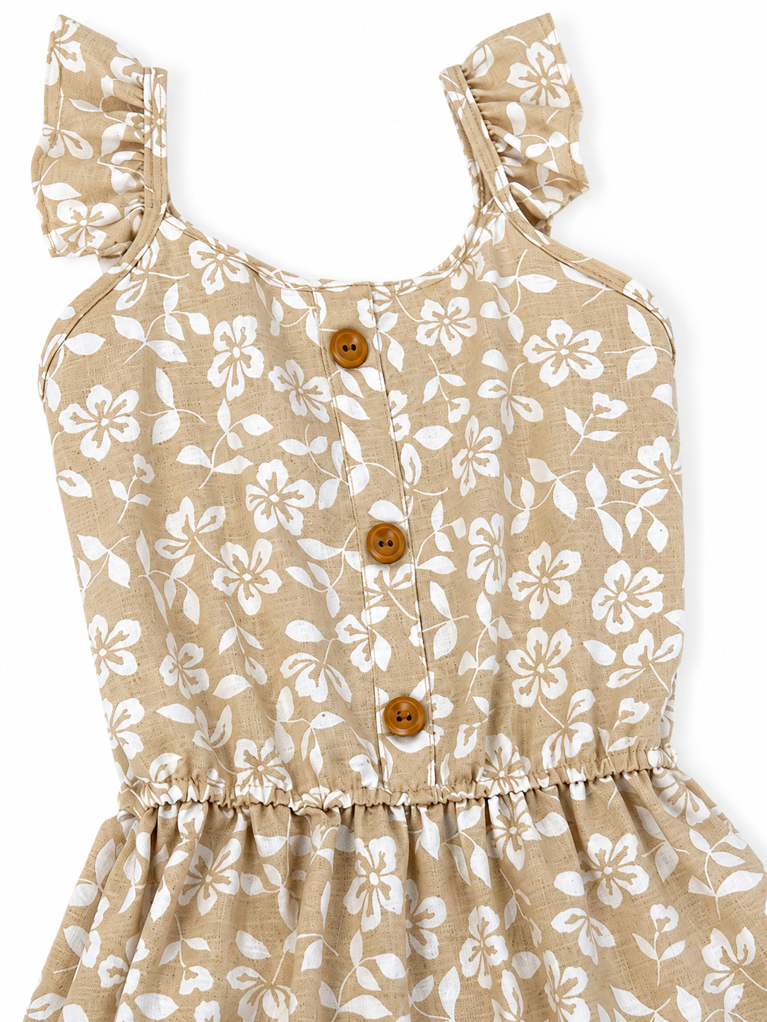 Vestido niña floral beige