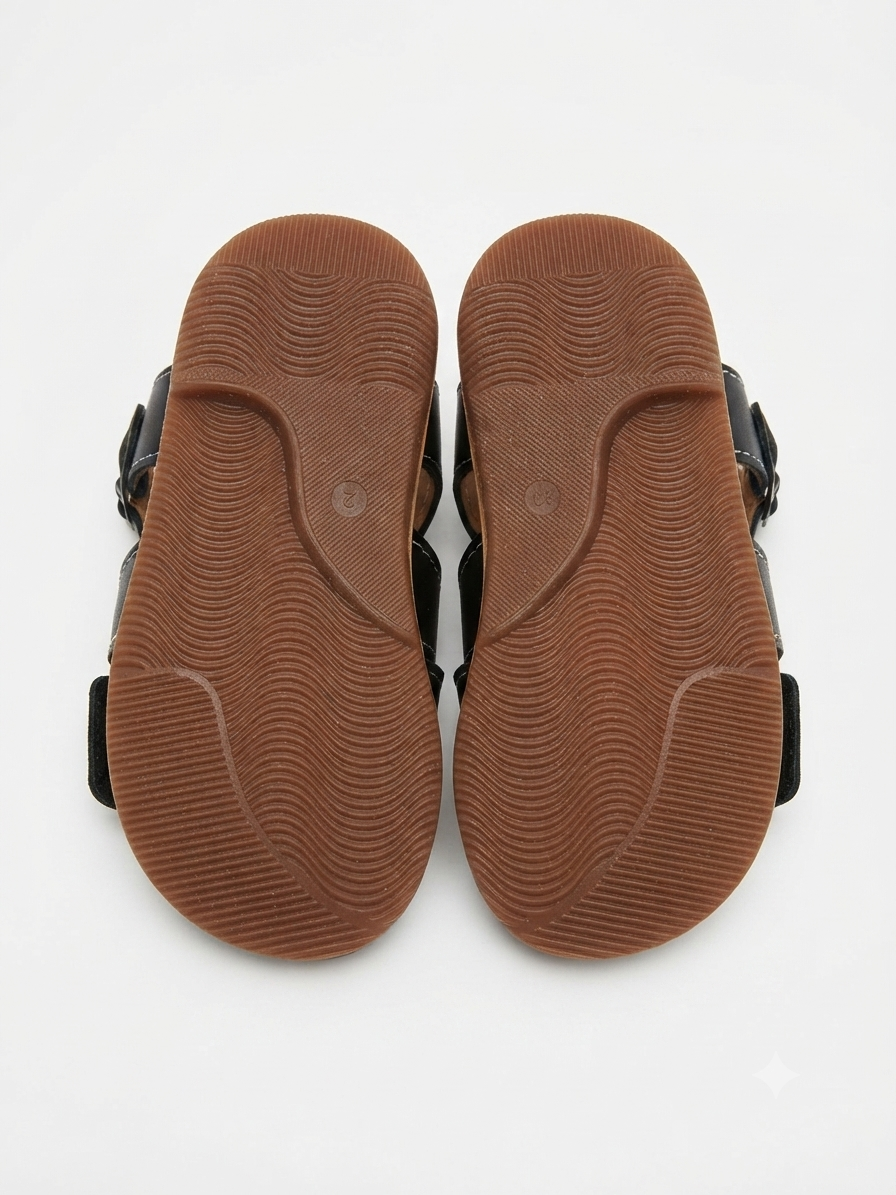 Huaraches niño OFERTA diseño héroe en color negro