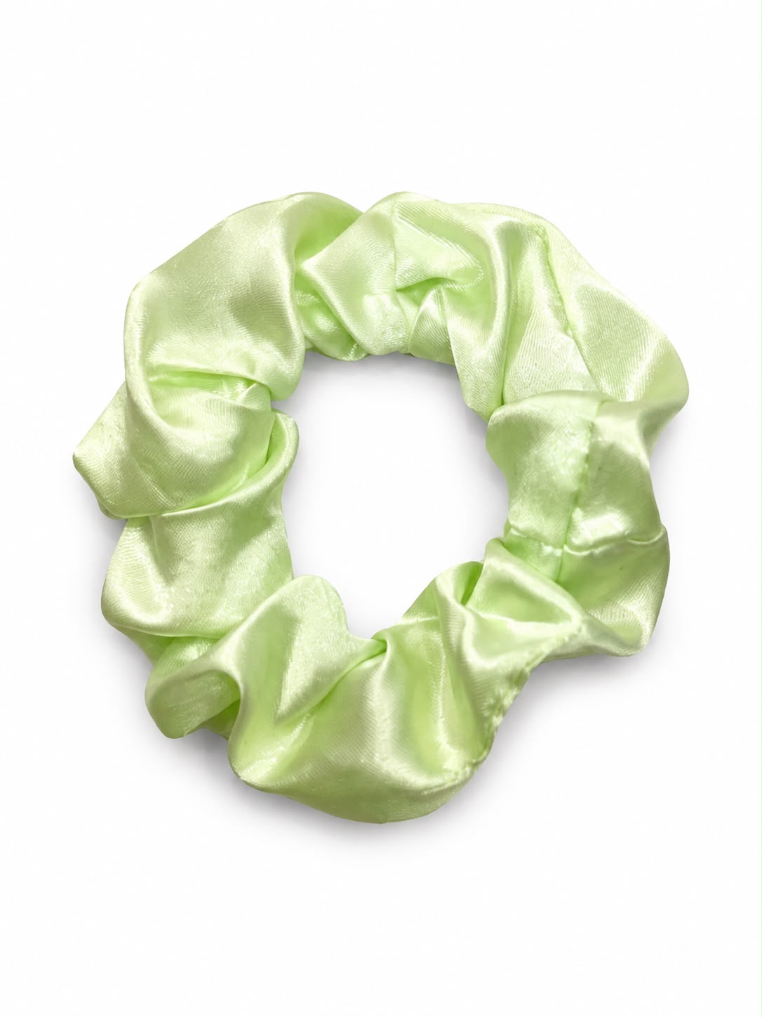 Liga cabello accesorio satinada verde limón